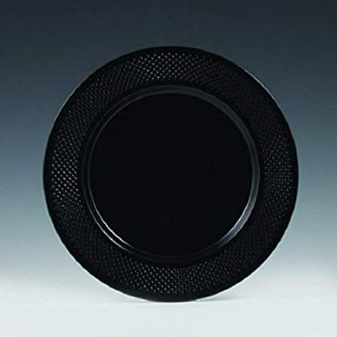 Imagem de Concord Plastic Dinner Plates - 10.25” | Black | Round | Pack of 15