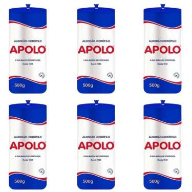 Imagem de Kit Algodão Hidrófilo Apolo em Rolo 500g C/6