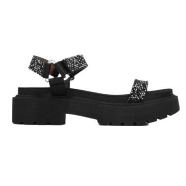 Imagem de Sandália Papete Macia Confortável Oferta - VIZZANO, Preto, Cristal, 35