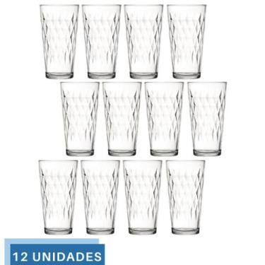 Imagem de Jogo 12 copo 350ml Vidro Vitrage Suco Agua Transparente Nadir - NADIR 