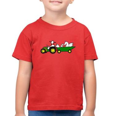 Imagem de Camiseta Algodão Infantil Fazendeiro - Foca na Moda, Vermelho, 2