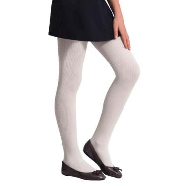 Imagem de Meia Calça Infantil Selene Canelada Fio 70 Branco, Branco, G