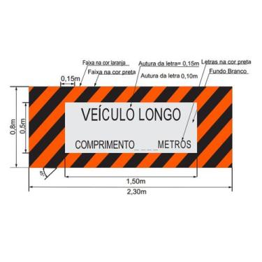 Imagem de Faixa Refletiva Caminhão Veículo Longo Placa Traseira 2,30M - SHERMAN