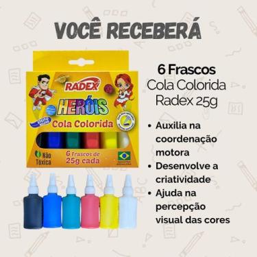 Imagem de Kit Cola Escolar Líquida Bastão Branca Colorida - Escolha Seu Kit - Co