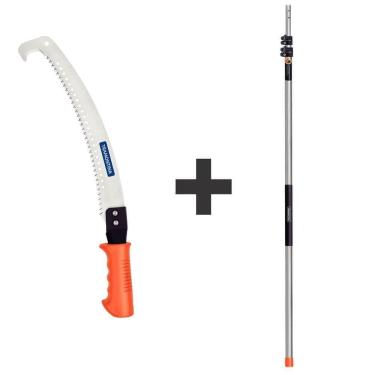 Imagem de Kit Tramontina Serrote de Poda com Gancho E Cabo Metálico Extensível 5m 