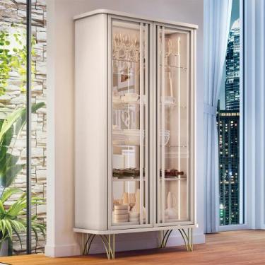 Imagem de Cristaleira Decorativo com LED Portas de Vidro Texas Off White G26 - G