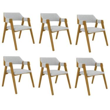 Imagem de Kit 6 Cadeiras Sala de Jantar e Jogos Carteados Madeira Maciça Poker L