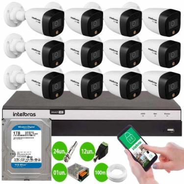 Imagem de Kit Intelbras 16 Cam Vhd 1220b Full Color 1080p Dvr 3016 C/Hd 1 Tb