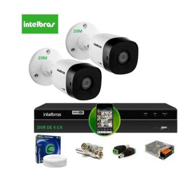 Imagem de Kit Intelbras 2 Cam G4 Dvr 4ch Mhdx H.265 Sem Hd