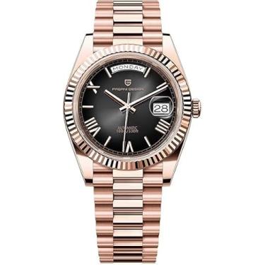 Imagem de Pagani Design 1752 DD36 Relógio mecânico automático de luxo, vidro de safira, relógio de data, calibre gaivota ST16, resistente à água 100 m, 1752 - ouro rosa preto