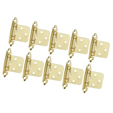 Imagem de Ｂｅｓｇａ 10 pçs dobradiças da porta do armário acessório silencioso suave perto substituição para rv fácil instalação auto fechamento dobradiça porta ferragem, Ouro