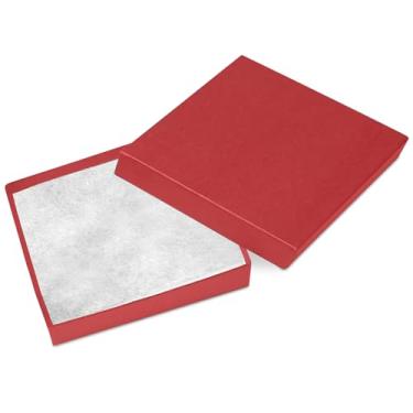 Imagem de Novel Box embalagem com 15 caixas de presente de joias vermelhas 9 x 9 x 2,2 cm com enchimento de algodão | Caixa de joias de papelão | Caixas de presente com tampas feitas nos EUA | Caixas para