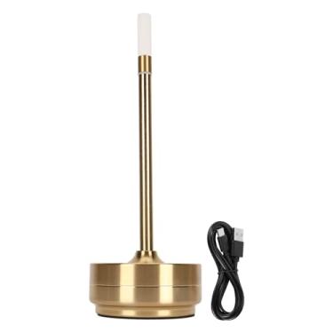 Imagem de Abajur Sem Fio, Abajur LED Com Sensor de Toque, Abajur LED Portátil USB Tipo C Luz Noturna Abajur Recarregável de Cabeceira para Home Office Quarto Hotel Restaurante (Ouro)