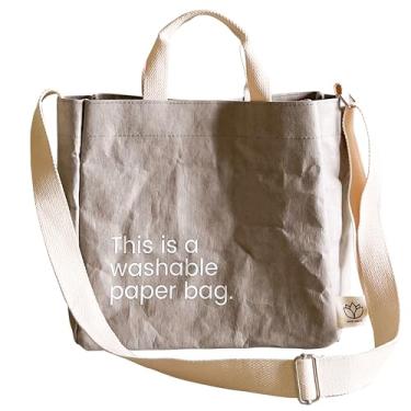 Imagem de Sacos de papel laváveis Sling - Bolsa leve e durável que também serve como sacola de compras de supermercado, bolsa de trabalho, bolsa de viagem e bolsa de ginástica da New Earth, cinza, Cinza, 10″L x