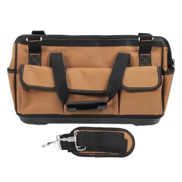 Imagem de 17 Pockets Tool Bag T2001, Oxford Cloth, Brown, Com Alça de Ombro, para Homens Eletricistas, Uma Workforce Tool Bag, Evita o Colapso na Bolsa e Fácil de Usar (14 polegadas)