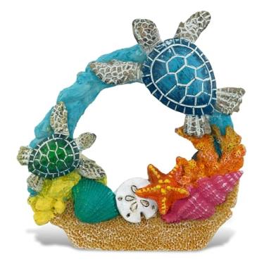 Imagem de CoTa Global Ímã colorido náutico de geladeira de tartaruga marinha de recife de areia - design de praia de resina animal oceânico, divertido e fofo ímã para cozinha, geladeira, armário, decoração de