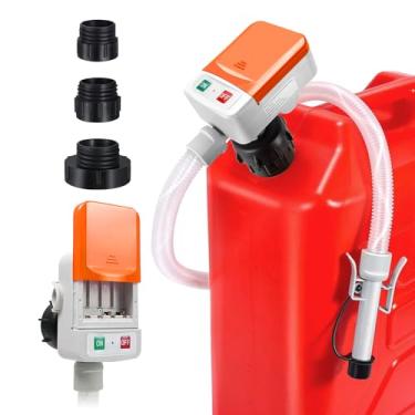 Imagem de KOULATE Bomba de transferência de combustível alimentada por bateria - sifão portátil sem derramamento com 3 adaptadores e desligamento automático para gás/diesel/querosene/água (fluxo de 3,2 GPM