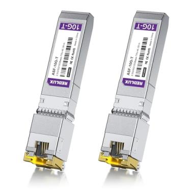 Imagem de REDLUX Módulo 2,5/5/10G SFP+ para RJ45, conector CAT.6a/CAT7 RJ45, até 30 m, transceptor de cobre compatível com Cisco SFP-10G-T, Ubiquiti UF-RJ45-10G, Meraki e mais, pacote com 2