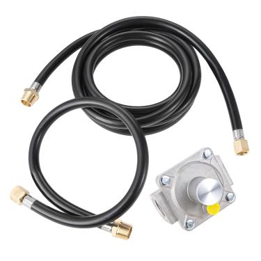Imagem de Lemfema Mangueira para churrasqueira a gás natural de 3 metros com regulador de pressão de saída de 12,7 cm, kit de conversão de propano para gás natural para churrasqueira, para aplicações de baixa