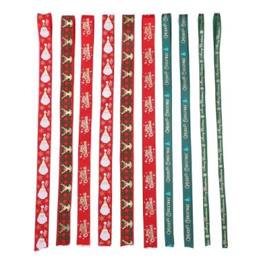 Imagem de QANYEGN 10 unidades de fita de Natal, fitas de artesanato para embrulho de árvore de Natal, materiais de decoração de cinto de embrulho para laço de pano