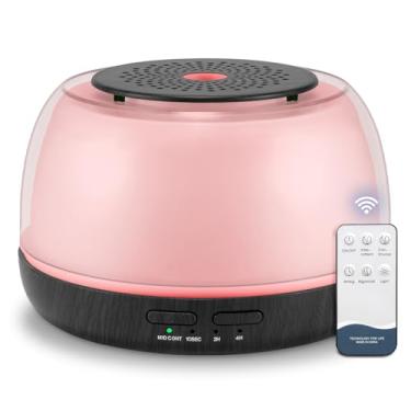 Imagem de Marchred Difusor de óleo essencial pequeno de 300 ml, difusor ultrassónico de aromaterapia com controlo remoto, 4 temporizadores, 7 luzes LED que mudam de cor, desligamento automático, humidificador