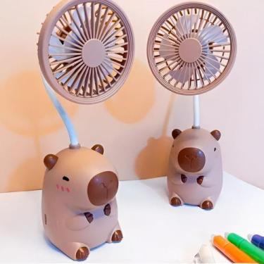 Imagem de Ventilador USB Capivara 5 Pás Haste Flexível e Apontador - ShopMix