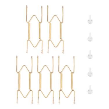 Imagem de Cabides de parede para parede de 15 a 20 cm, pacote com 5, dourado