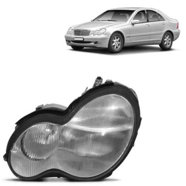 Imagem de Farol Dianteiro C180 2000 2001 2002 2002 Lente Raiada Novo - TYC, Esqu