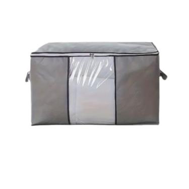 Imagem de Caixa Organizadora Flexível Closet Roupa Cobertor Casacos Armário (1 Cinza)