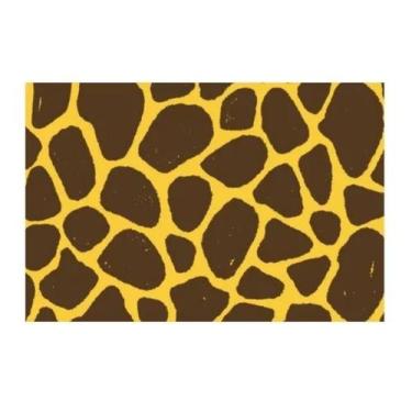 Imagem de Tecido Velboa Pelúcia Estampa Girafa Amarelo 1,50x1,50mt - Imports