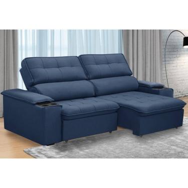 Imagem de Sofá 4 Lugares Retrátil Reclinável 250cm Veludo Belfort Ferguile