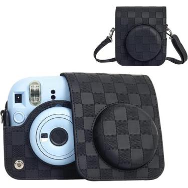 Imagem de Capa Proteção Bolsa Para Instax Mini 12 Xadrez - Preta - Mk Photo