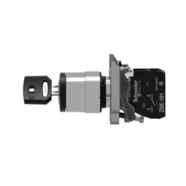 Imagem de Chave Seletora 22Mm Metálica, 2 Posições, Com Chave Xb4Bg21 - Schneide