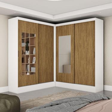 Imagem de Closet Casal Duplo Belém 4 Portas com Espelho 4 Gavetas Carioca Móveis