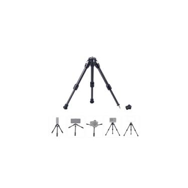 Imagem de Mechrig Tripé de fibra de carbono com ajuste de ângulo de 3 estágios, suporte portátil retrátil e leve para câmera DSLR mirrorless vlogging – parafuso de 1/10.2 cm e pés pontiagudos prontos para neve