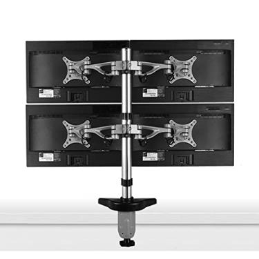 Imagem de WYUYIWH Suporte universal para TV com 4 monitores, 4 suportes para telas de computador de 10 a 24 polegadas com articulação completa, altura ajustável/inclinação/rotação/rotação
