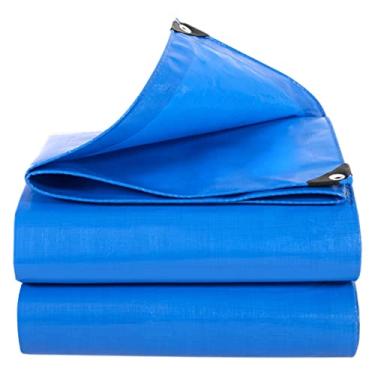 Imagem de Lona azul impermeável resistente lona folha de cobertura 0,45 mm dossel tenda lona 4mx4m folha de chão dobrável com ilhós reforçados (tamanho: 3x3m)