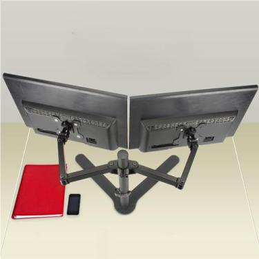 Imagem de Suporte universal de TV para sala de conferências - suporte para monitor duplo, suporte Vesa é adequado para até 8 kg por braço, para telas de 12 a 27 polegadas, braço de monitor duplo totalmente