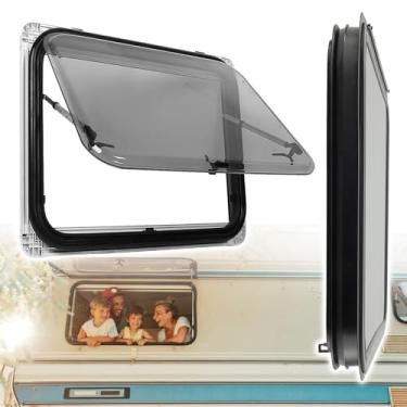 Imagem de Janela de trailer RV com tela para trailer, janela de saída de trailer, janela articulada de empurrar para fora ângulo ajustável de substituição, 700 x 400/70 x 39,9 cm