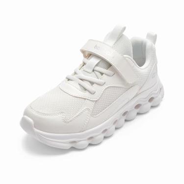 Imagem de Balabala Tênis infantil para meninos e meninas tênis de corrida unissex leve respirável esportivo, Branco, 10 Toddler