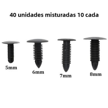 Imagem de Clipes Fixadores Universais para Painel de Teto e Porta-Malas - 40 Peç