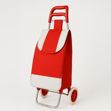 Imagem de Carrinho De Compras Dobrável Multiuso Feira Com Rodas Suporta ate 30 K