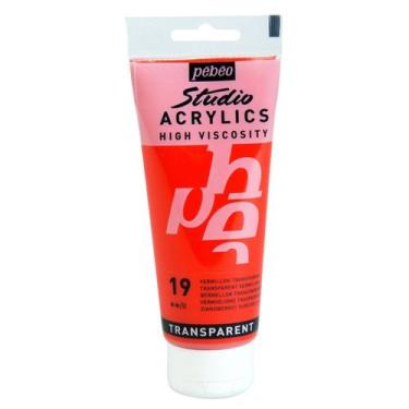 Imagem de Tinta Acrílica Pébéo 100ml 19 Transparent Vermilion