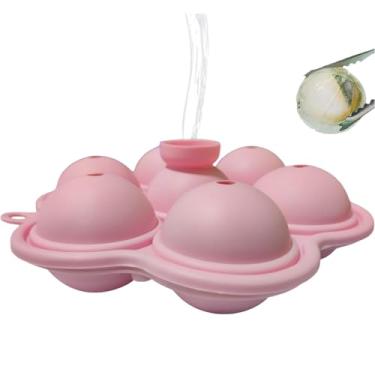 Imagem de Forma de Gelo Esfera Bandeja de Silicone Bebida Drink Cha Coquetel Evento Festa Comemoraçao Formato Bola Molde Flexivel Resistente