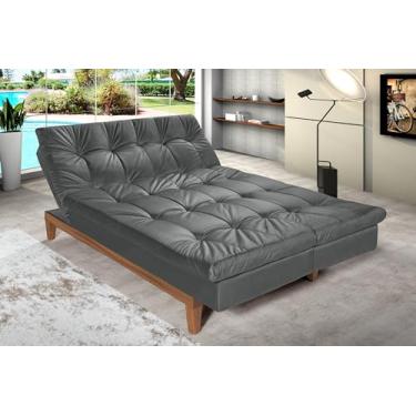 Imagem de Sofá Cama Versátil Reclinável 3 Lugares 5 Posições Casal Premium Madero Suede Casa Imperial (CINZA 380)