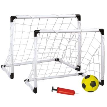 Imagem de Brinquedo Futebol Kit 2 Mini Traves Golzinho Infantil Gol com Bola e Bomba Jogo Chute a Gol