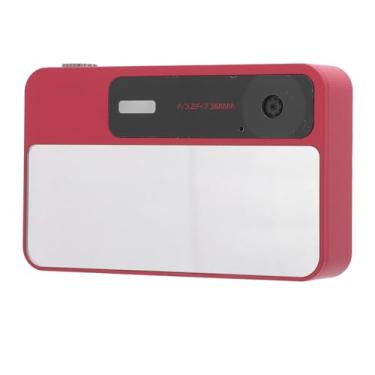 Imagem de Câmera digital de lente dupla de 48 MP, 1080p, tela IPS, espelho de selfie, uso versátil para viagens, reuniões (vermelho)