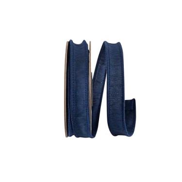 Imagem de Reliant Ribbon Fita Dupioni Supreme Wired Edge, azul-marinho