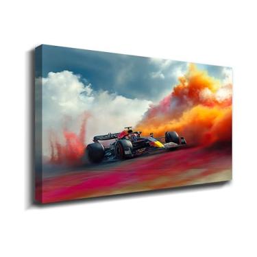Imagem de BOHU ARTS Cartazes de carro arte em tela Red Bull Racing Rb19 arte de parede pintura de carro de corrida imagens estética de parede decoração para homens sala de estar quarto