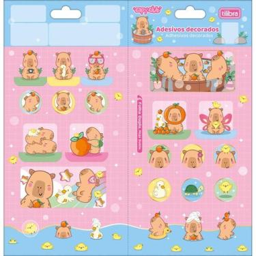 Imagem de Adesivo Duplo Decorado Capivara Capy Club Fofo Infantil Kawaii 1 Unida